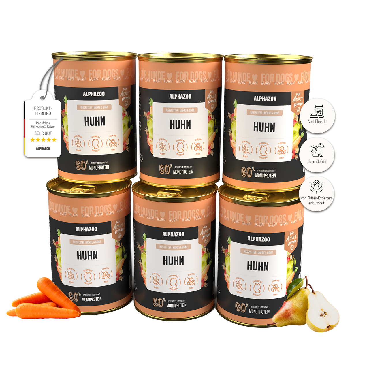 Monoprotein Huhn Nassfutter für Hunde