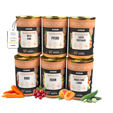 Tasting feast wet food 6 x 400g for dogs I beef, chicken & horse trial package
