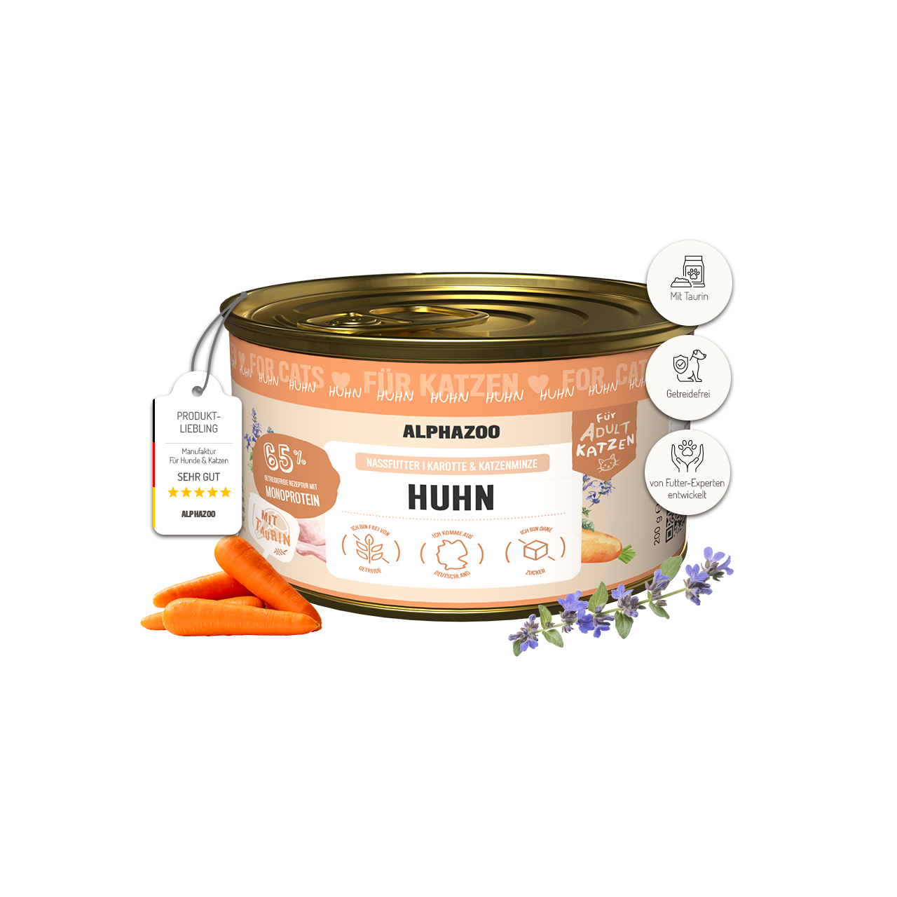 
                    Monoprotein Huhn Nassfutter für Katze alphazoo Monoprotein Huhn mit Lachsöl - Nassfutter für Katzen
                    