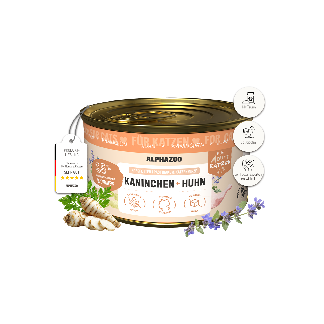 
                      Kaninchen + Huhn Nassfutter für Katze
                      