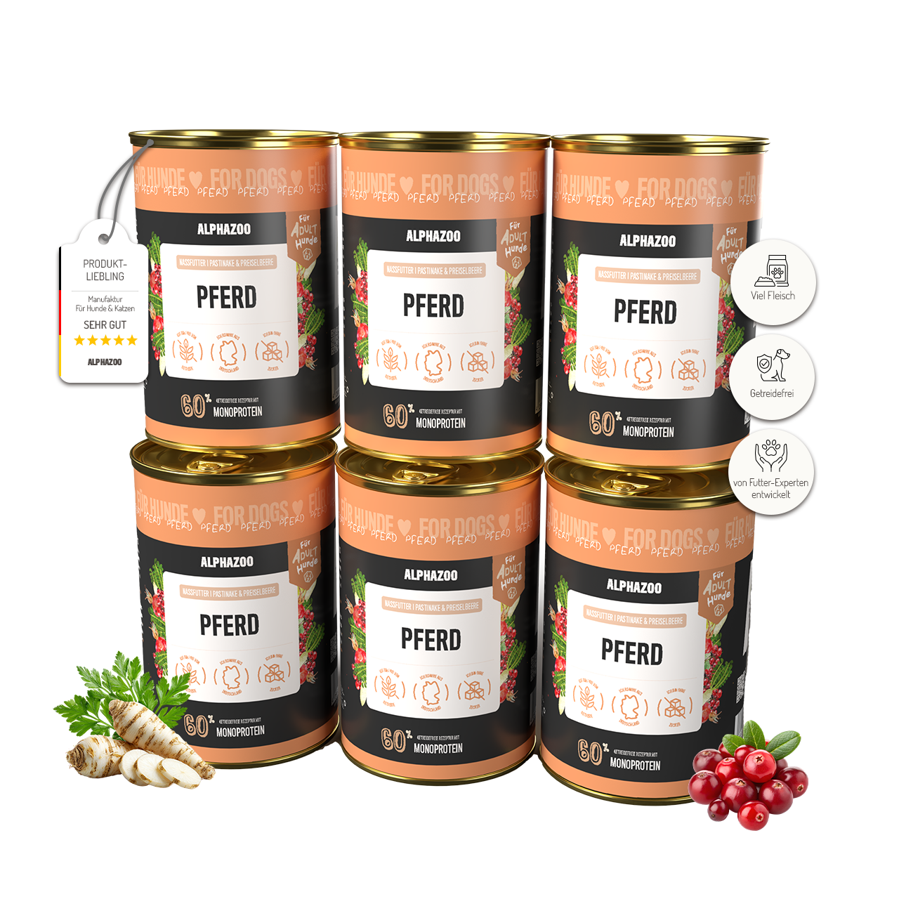 Monoprotein horse wet food for dogs