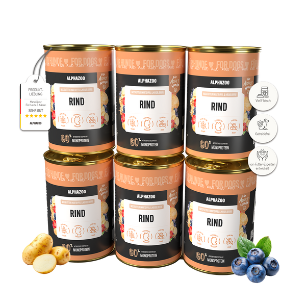 Monoprotein beef wet food for dogs