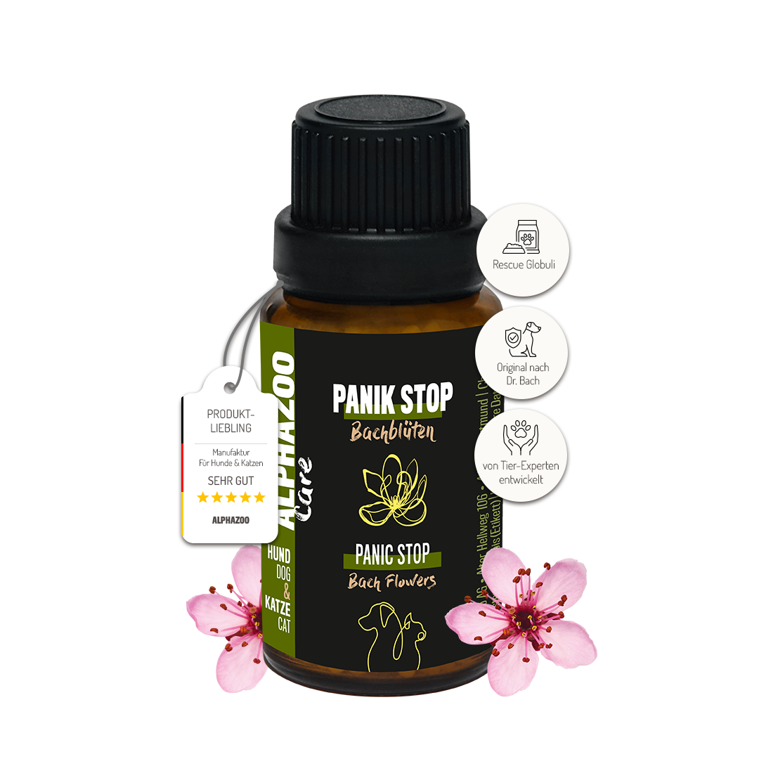 Panic Stop Bach Flowers 15g for Dogs & Cats I Rescue Drops Globules Panic-Stop Bach Flower Remedies – gentle support for anxiety and stress