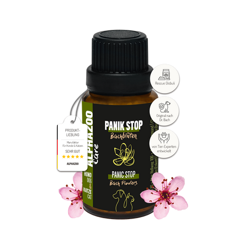 Panic Stop Bach Flowers 15g for Dogs & Cats I Rescue Drops Globules Panic-Stop Bach Flower Remedies – gentle support for anxiety and stress