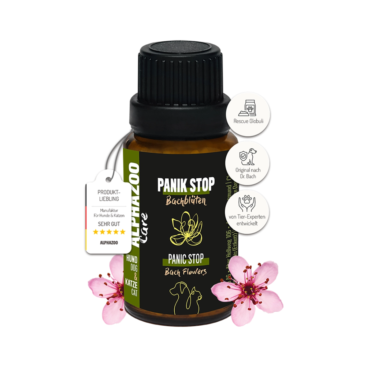 
                    Panic Stop Bach Flowers 15g for Dogs & Cats I Rescue Drops Globules Panic-Stop Bach Flower Remedies – gentle support for anxiety and stress
                    