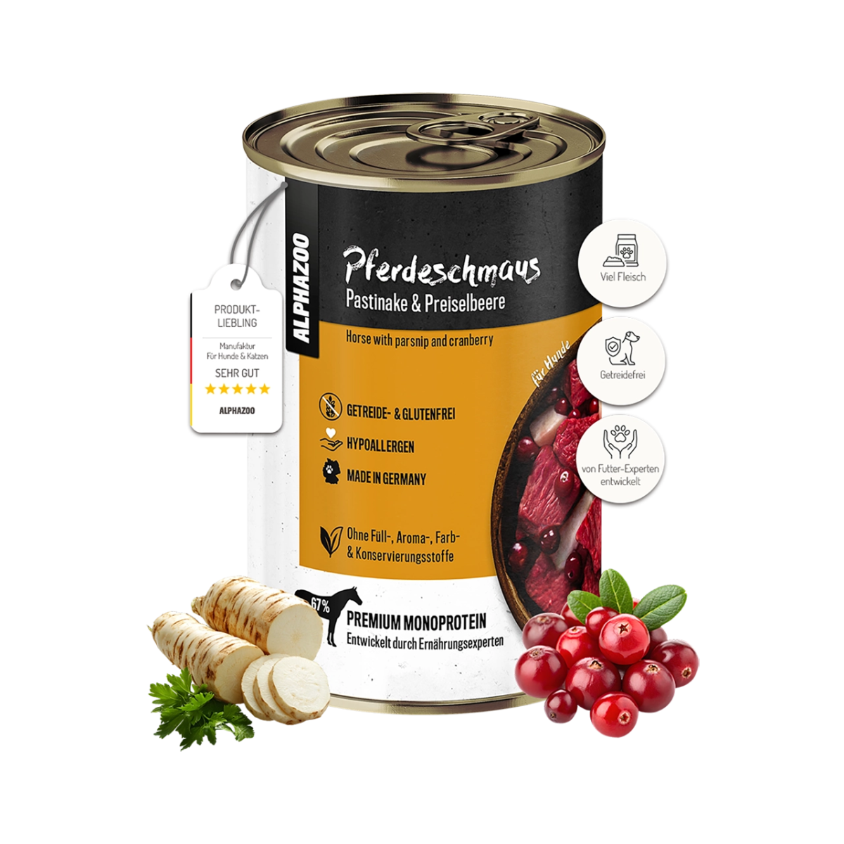 Pferdeschmaus 400 g Pferdeschmaus 400 g – Monoprotein Nassfutter für Hunde (getreidefrei)