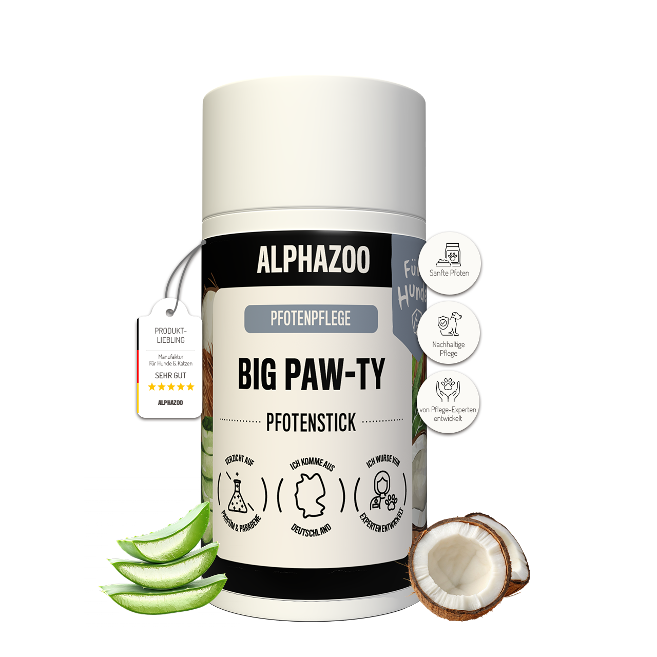 Big Paw-ty Pfotenpflege für Hunde alphazoo Pfotenstick Big Paw-ty - Pfotenpflege für Hunde Pfotenbalsam 