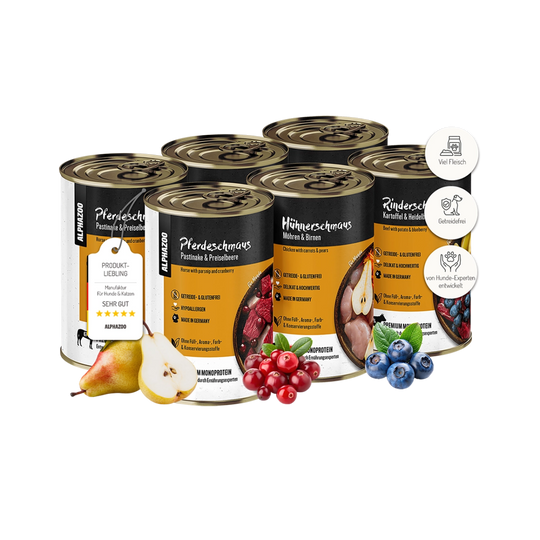 Tasting feast wet food 6 x 400g for dogs I beef, chicken & horse trial package