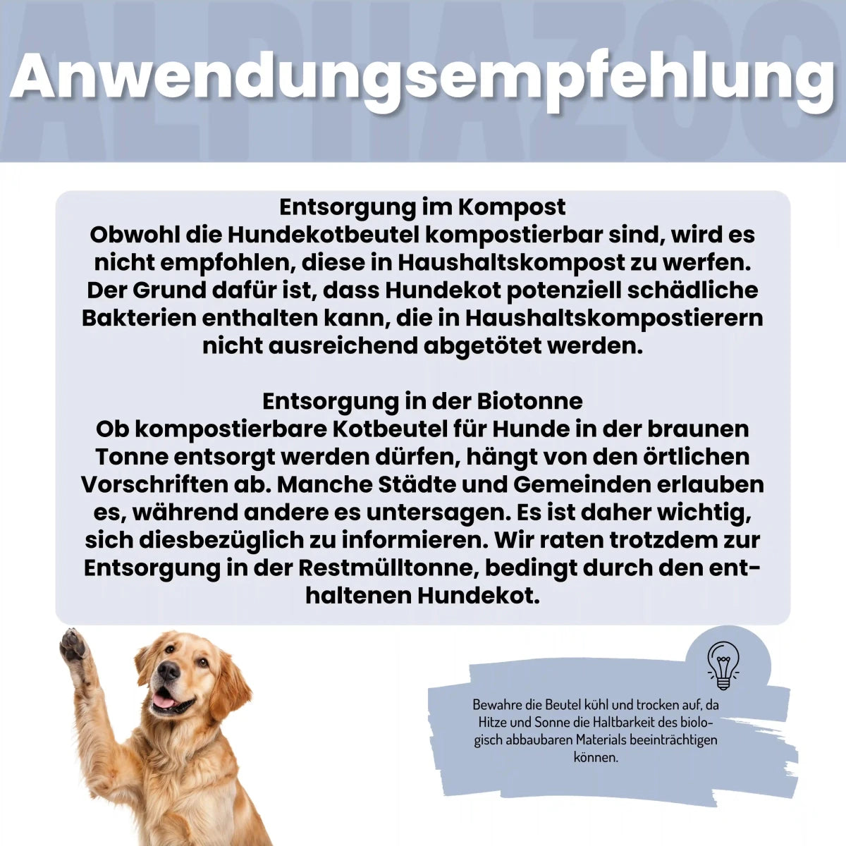 Pupssäckchen Kotbeutel Kompostierbare Hundekotbeutel, nachhaltig & biologisch abbaubar