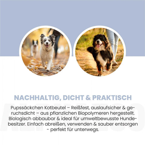 Pupssäckchen Kotbeutel Kompostierbare Hundekotbeutel, nachhaltig & biologisch abbaubar