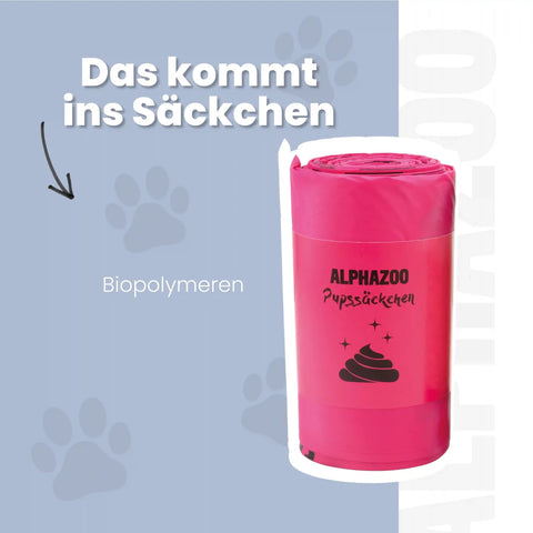 Pupssäckchen Kotbeutel Pink alphazoo Pupssäckchen - kompostierbare Hundekotbeutel, plastikfrei