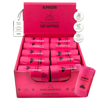 Pink fart bags and poop bags