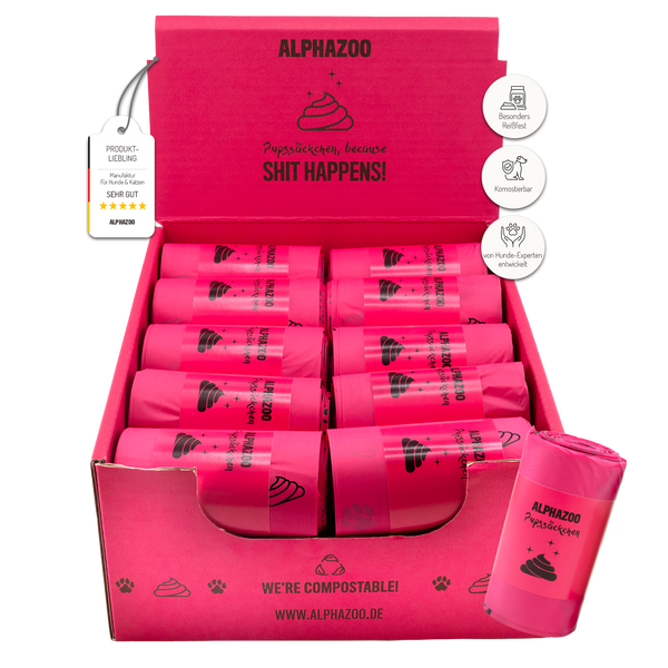 Pink fart bags and poop bags