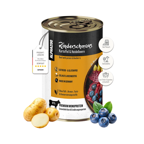 Rinderschmaus 400 g Rinderschmaus 400 g - Getreidefreies Nassfutter für Hunde