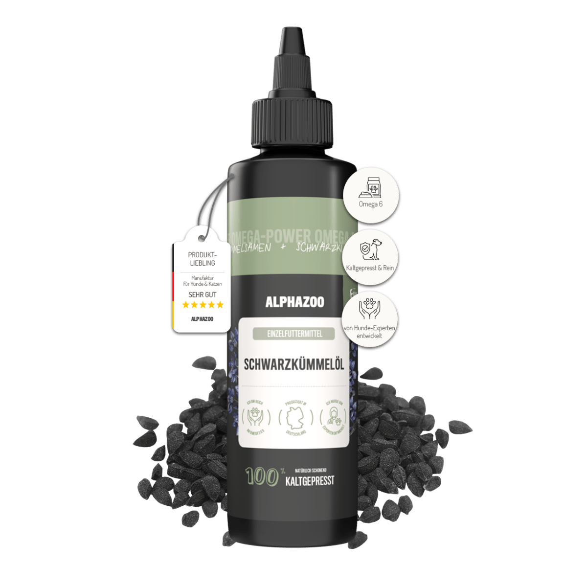 Premium black cumin oil for dogs I real black cumin cold pressed Premium black cumin seed oil for dogs – cold-pressed, rich in fatty acids