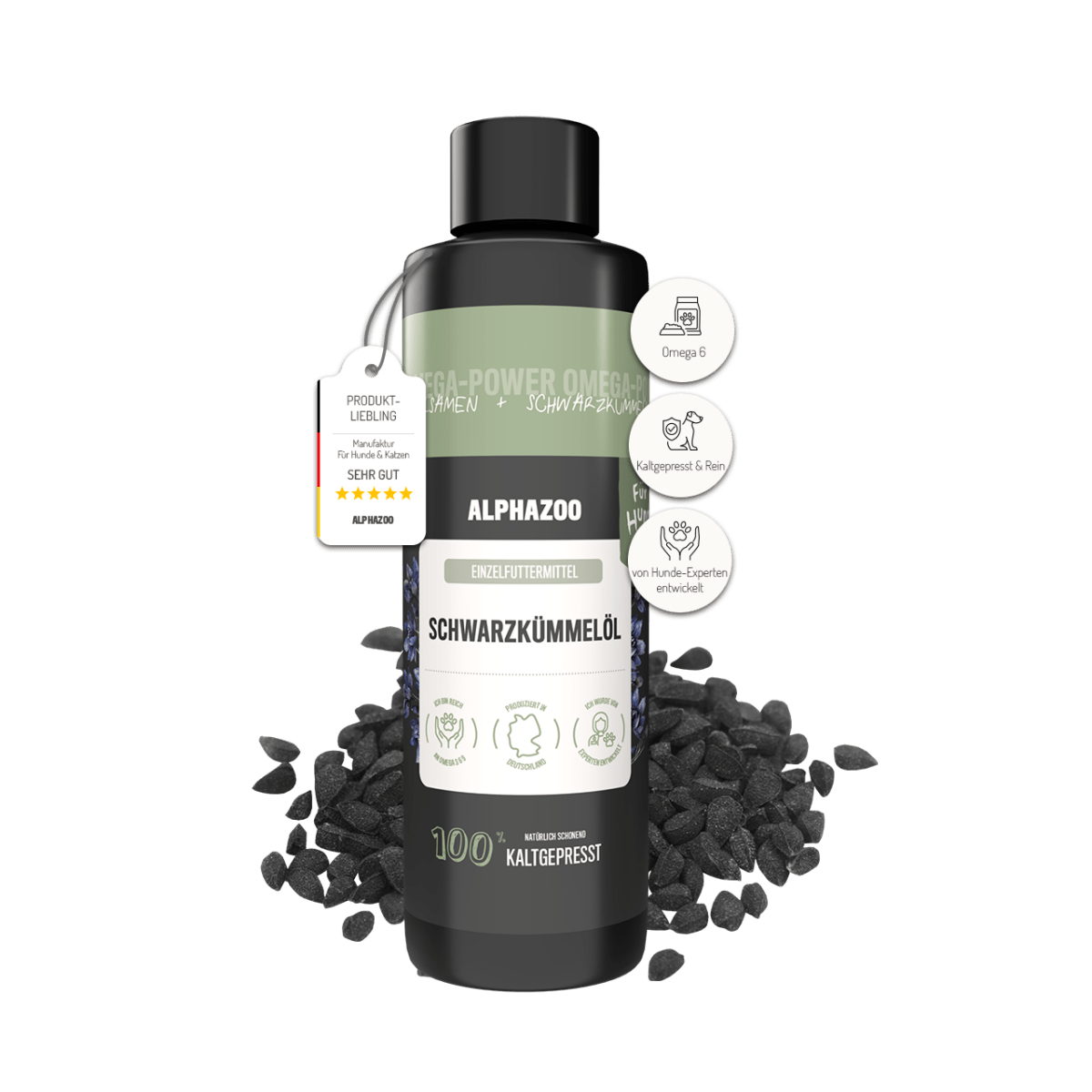 
                    Premium black cumin oil for dogs I real black cumin cold pressed Premium black cumin seed oil for dogs – cold-pressed, rich in fatty acids
                    