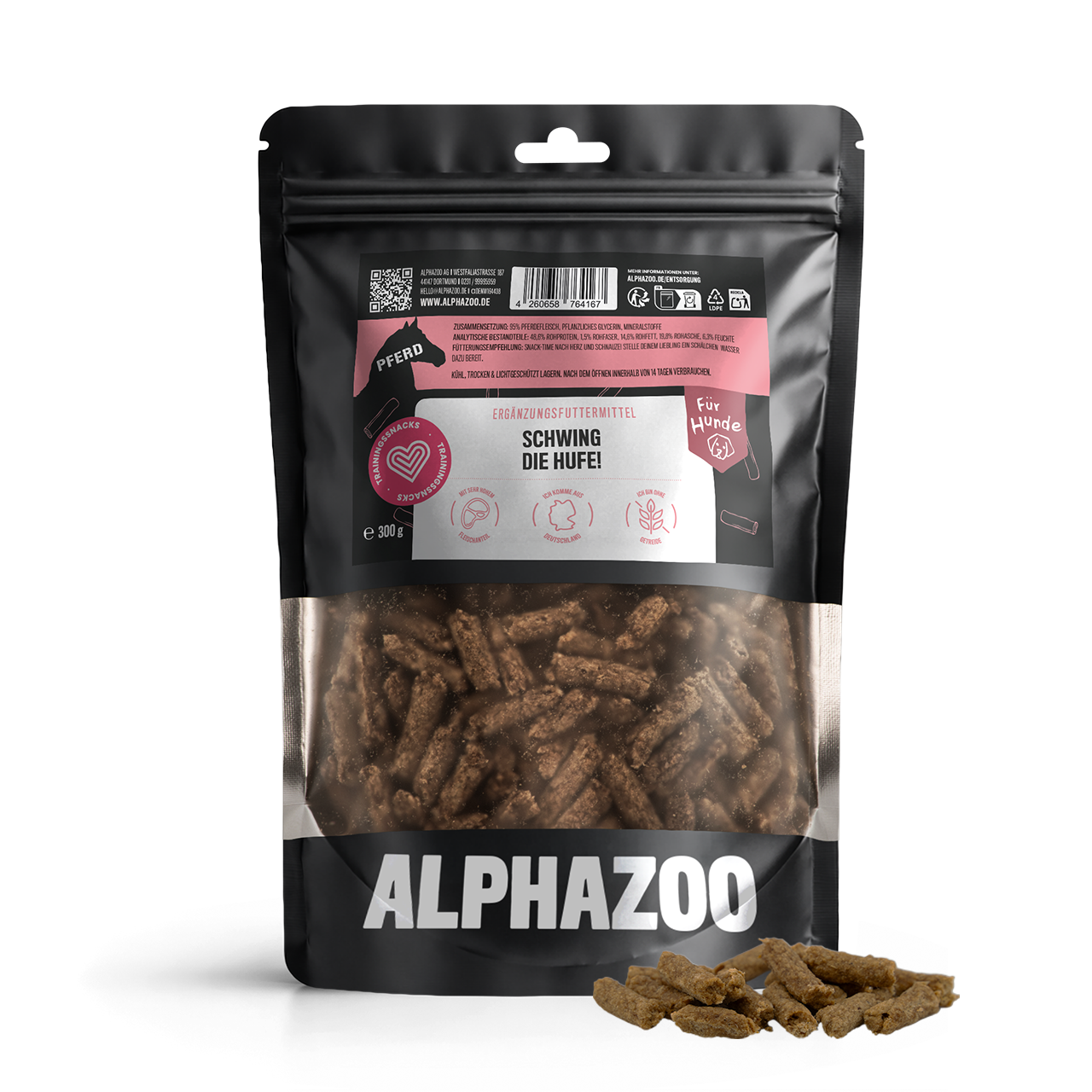 
                    Schwing Die Hufe Schwing Die Hufe – Snacks für Hunde für Bewegung & Aktivität
                    