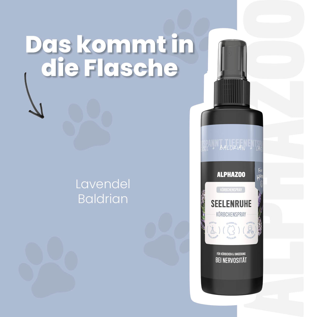 Seelenruhe Körbchenspray für Hunde Seelenruhe Spray für Hunde – beruhigender Duft mit Lavendel & Baldrian