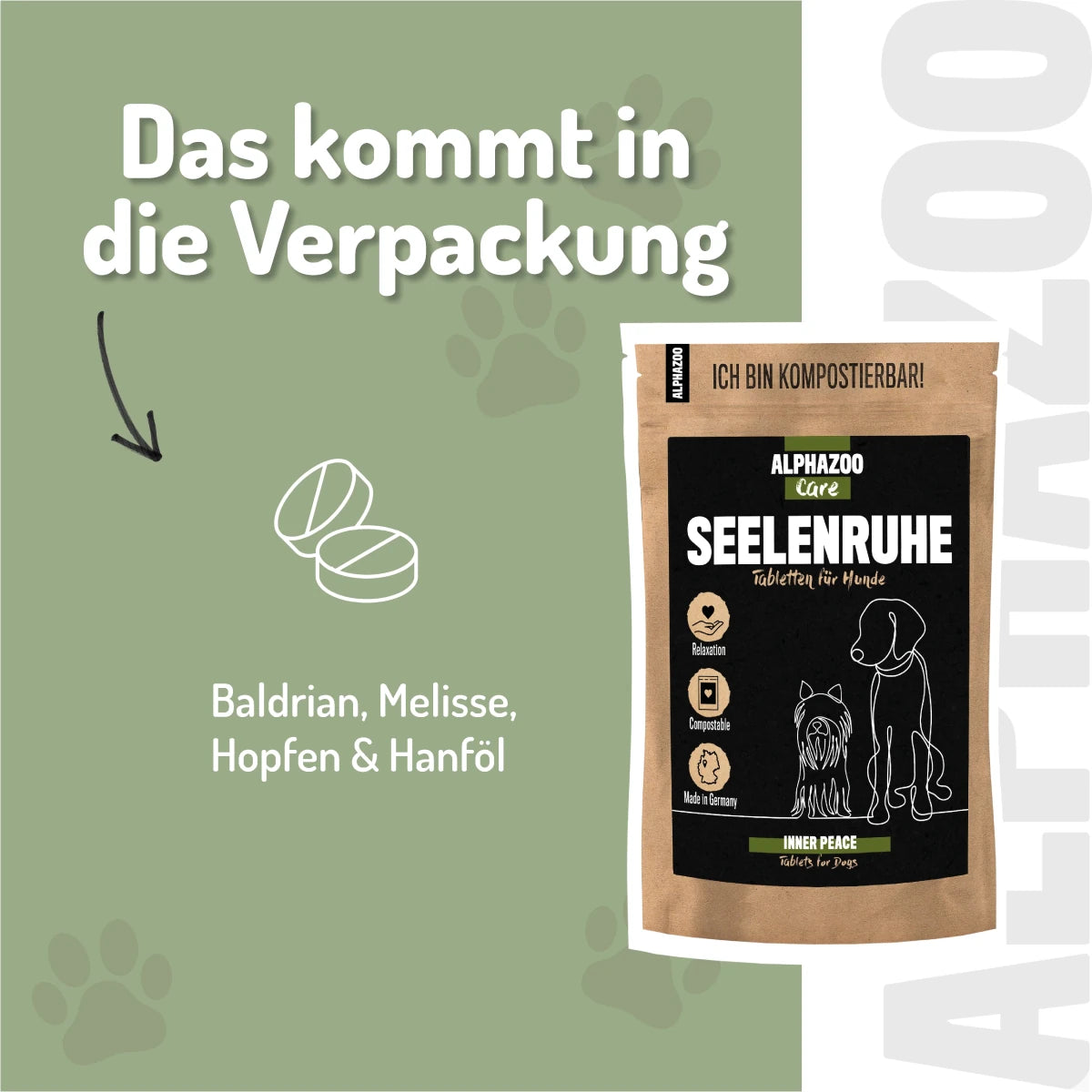 Peace of mind tablets for dogs I Natural relaxation when restless Calmness Tablets - Natural Relaxation for Dogs