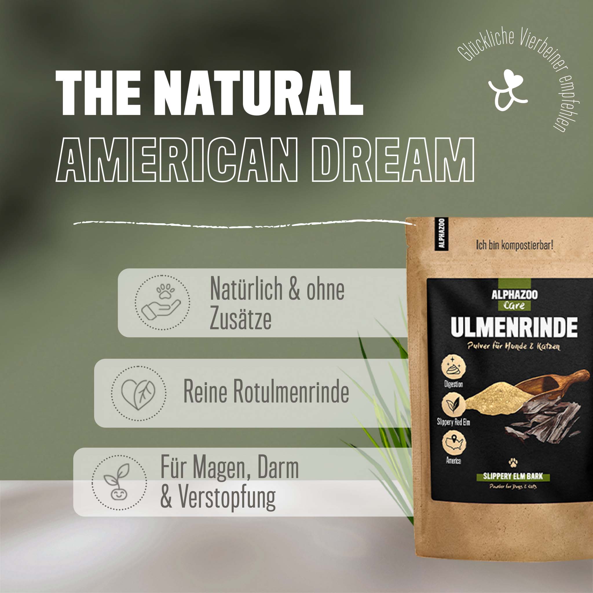 Elm Bark Powder for Dogs & Cats I American Slippery Elm Bark