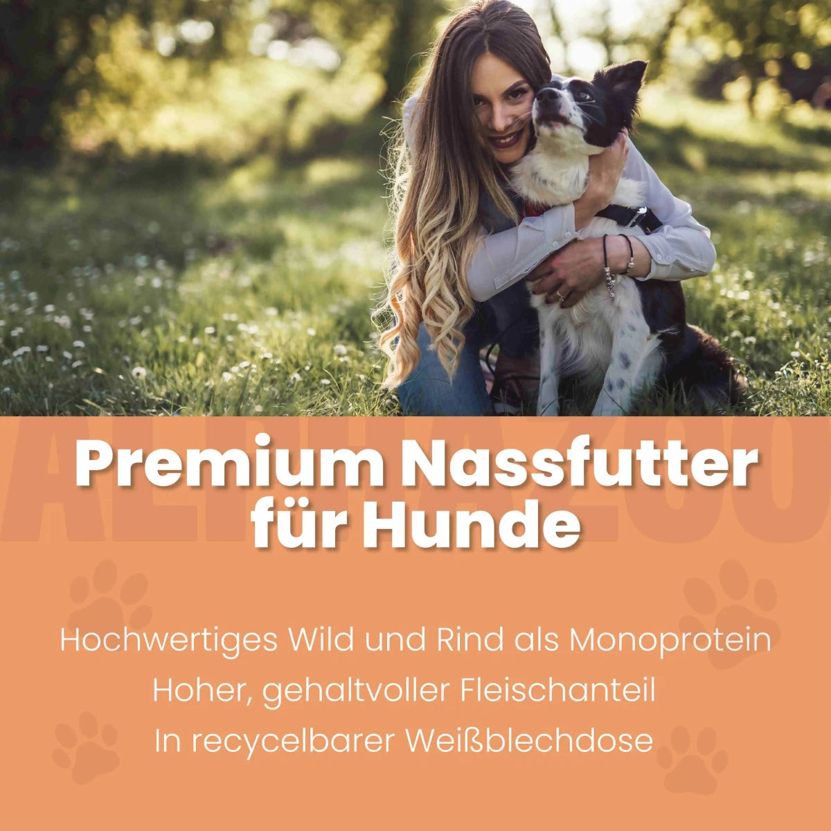 Wild + Rind Nassfutter für Adult Hunde alphazoo Nassfutter Wild + Rind - Hundefutter ohne Getreide