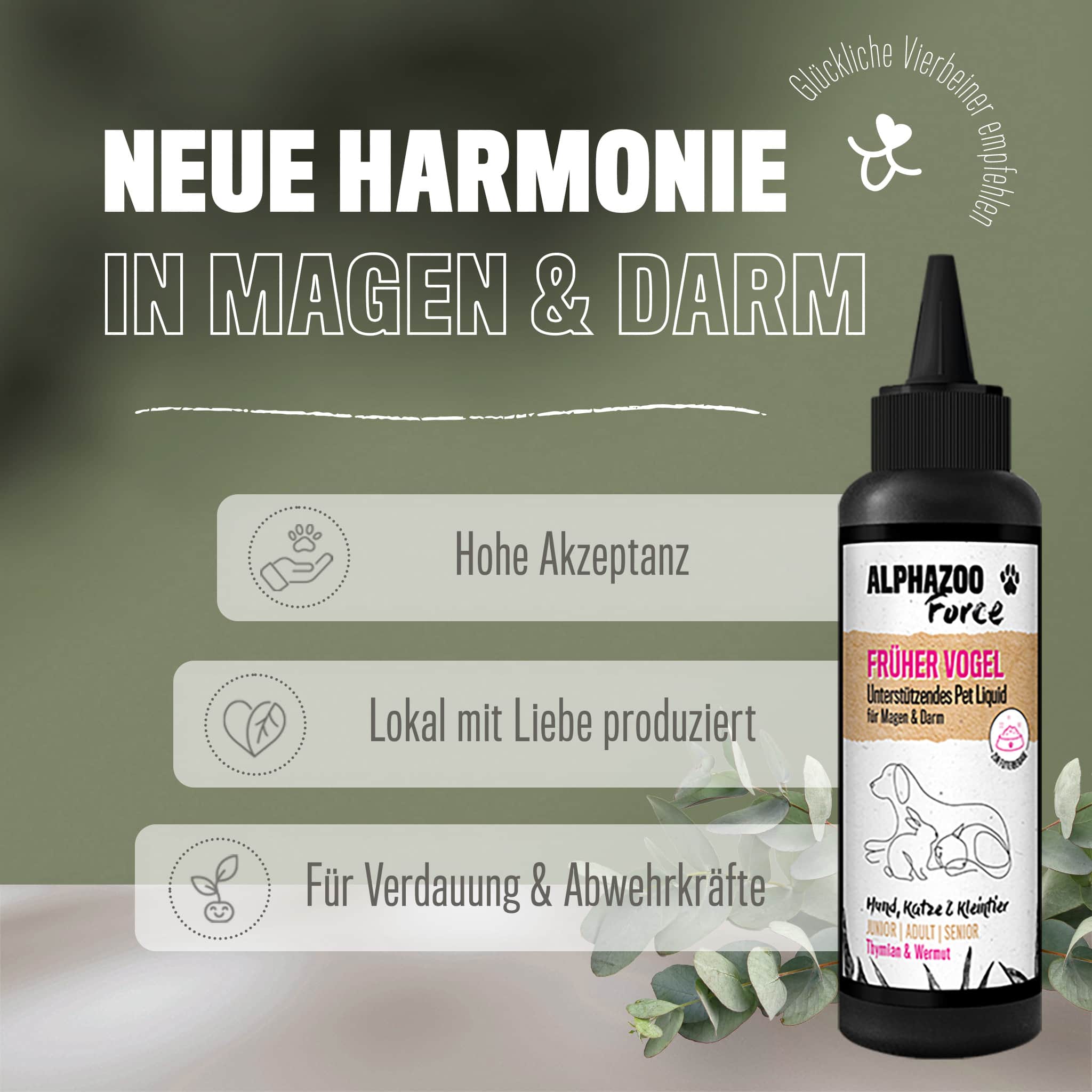 Früher Vogel Pet Liquid 100ml für Hunde & Katzen I Magen Darm Harmonie