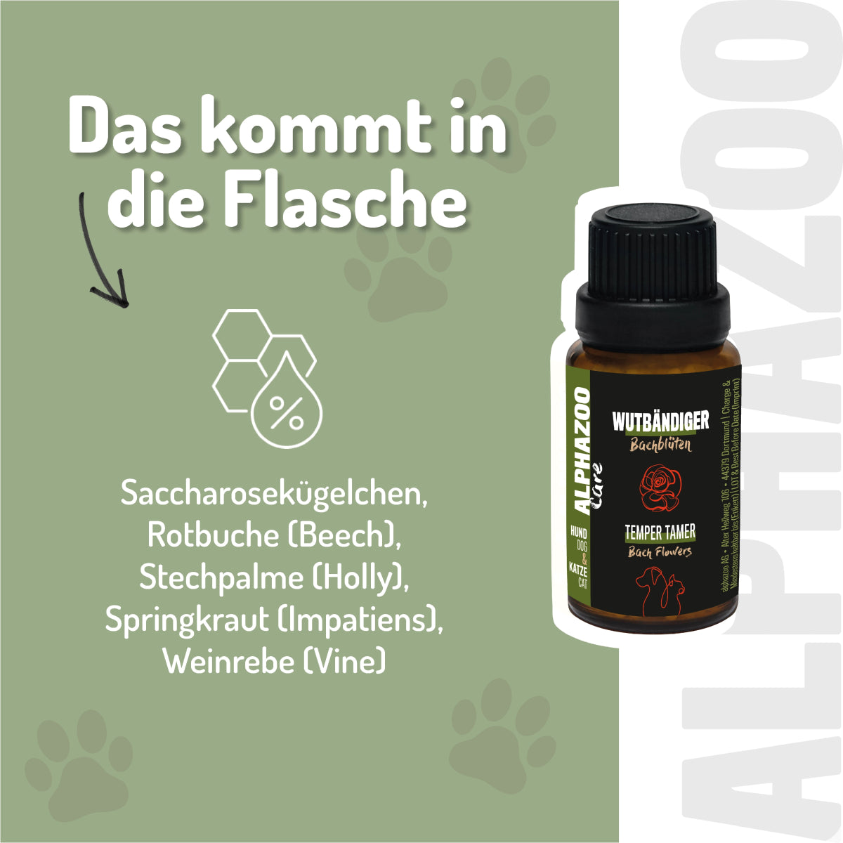 Anger tamer Bach flowers 15g for aggressive dogs & cats I barking & biting