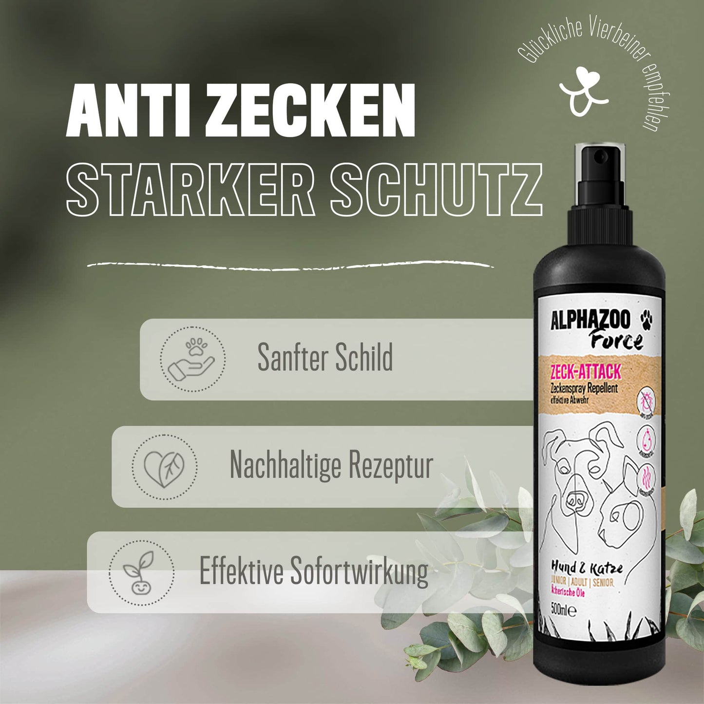 ZeckAttack tick spray for dogs I strong tick protection